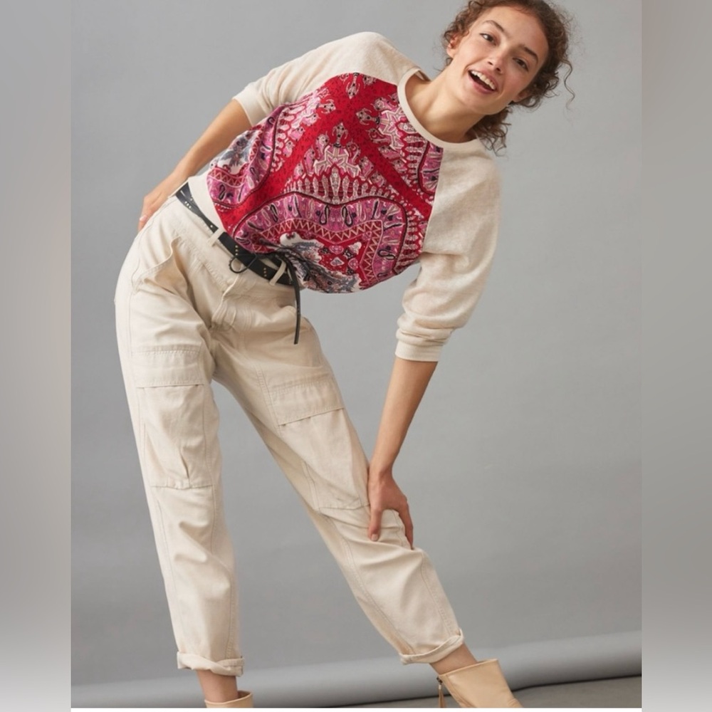 Anthropologie Abstract Knit Pullover, TINY, Size S